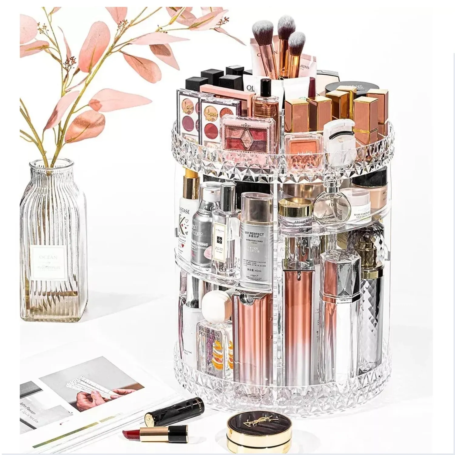 Organizador de Maquillaje Acrílico Giratorio 360°