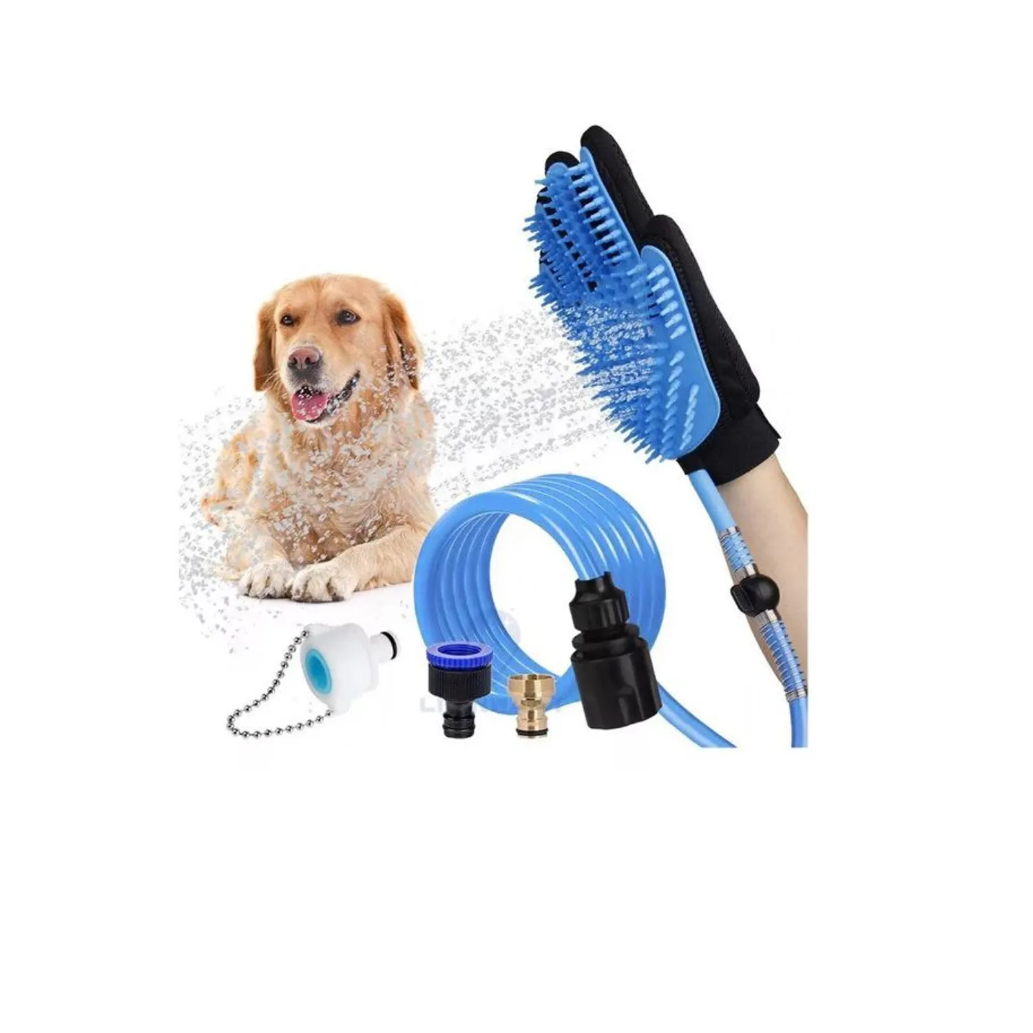 Guante Con Manguera Para Mascotas - Baño y Masaje 2 en 1