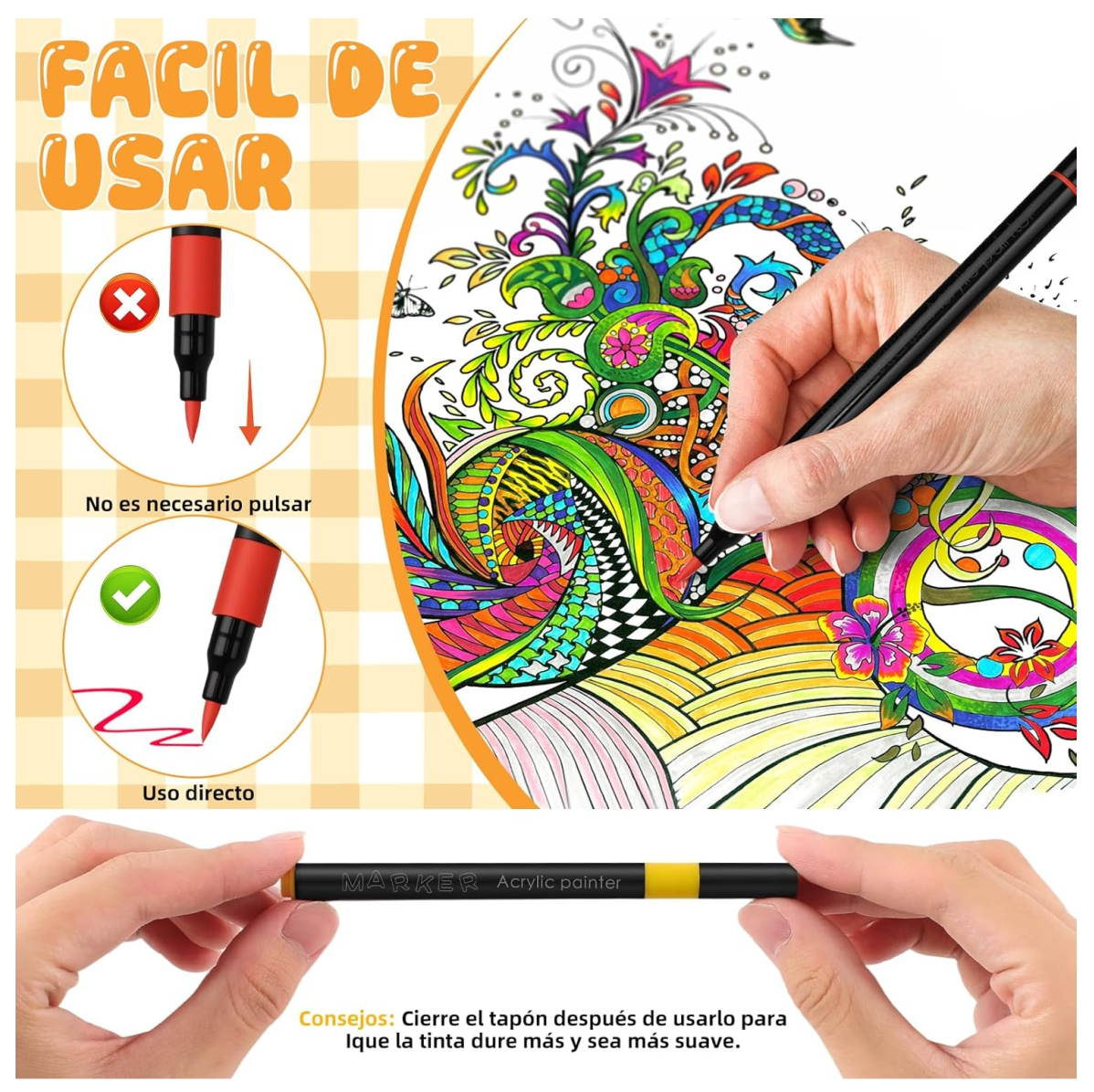 Marcadores Acrílicos Estuche x48 - Colores Intensos