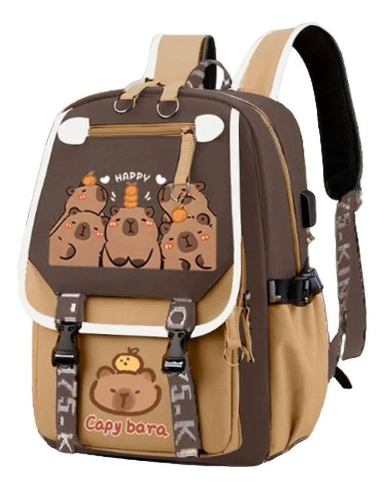 Mochila de Capibara Unisex - Estilo Universitario