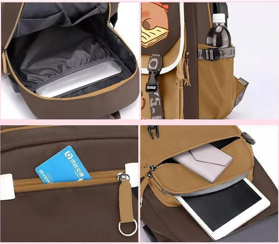 Mochila de Capibara Unisex - Estilo Universitario